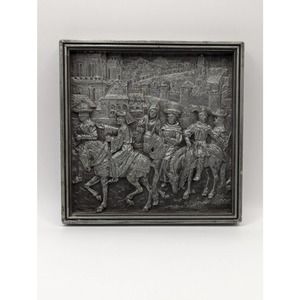 Vintage Marcus Designs Chalkware Handmade England Canterbury Pilgrims 70s